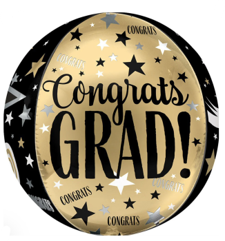 XL Folienballon Orbz - Kugel, Congrats - 38cm x 40cm